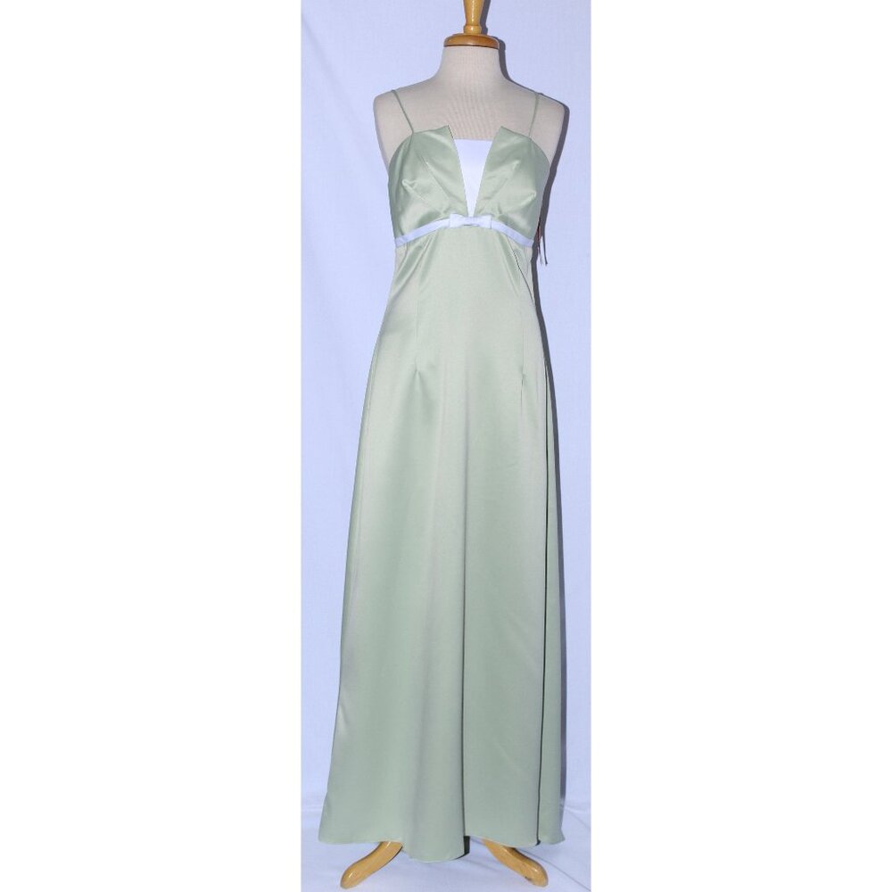Juliet #1950 Satin Floor Length Bridesmaid Gown-Size 2X -SAGE GREEN-NEW W/Tags